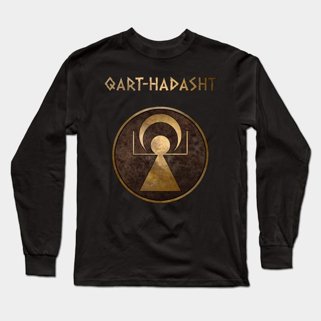 Carthage Ancient Symbol of Qart-Hadasht Long Sleeve T-Shirt by AgemaApparel